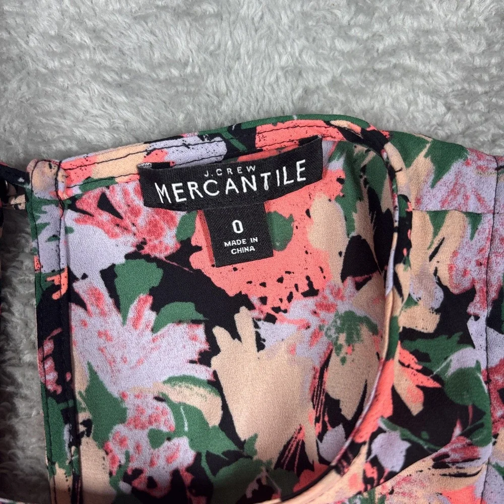 J.‎ Crew Mercantile Dress Women's Floral Sleeveless Flounce Hem Lined Size 0